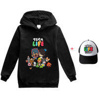 [ในสต็อก] TOCA LIFE WORLD เสื้อกันหนาวหมวกเสื้อกันหนาวการ์ตูนสำหรับเด็กหนุ่มๆสาวๆแขนยาวผ้าฝ้าย + โพลีเอสเตอร์เสื้อผ้าเด็กการ์ตูนเกาหลีเด็กฤดูใบไม้ผลิฤดูใบไม้ร่วง