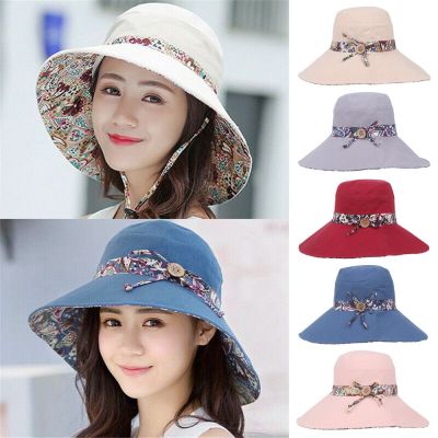[hot]Women Anti-UV Wide Brim Panama Hat Sun Hat Bucket Hat Fisherman Cap Beach Cap