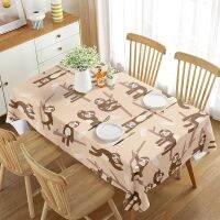 ஐ卍❂ Cute Sloth Tablecloths Wild Jungle Animal on The Tree Beautiful Wreath Table Covers for Dining Kitchen Wedding and Parties