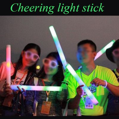 10 pcs LED Foam Cotton Cheering Light Stick Glowing For Halloween Party Dancing Music Festival Performance Dj Bar