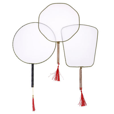 yizhuoliang พัดลมมือสีขาวหรูหรา Gong พัดลมเปล่าเด็ก DIY Art Painted Fan