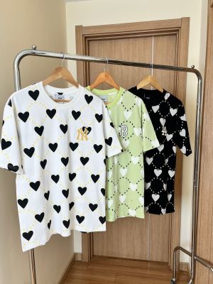 2023 Summer Ml New Chest Embroidery Small Icon Full Printed Love Womens Short Sleeved T-Shirts 022401