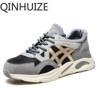 ร้อน, ร้อน★QINHUIZE Fashion safety shoes, sports style steel toe caps, anti-smash, anti-piercing soft-soled lightweight protective safety boots