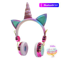 Unicorn Kids Headphone With Mic Cute Cosque Girls Music Helmet Laptop Cascos Bluetooth 5.0 Phone Gaming Headset Children Gifts