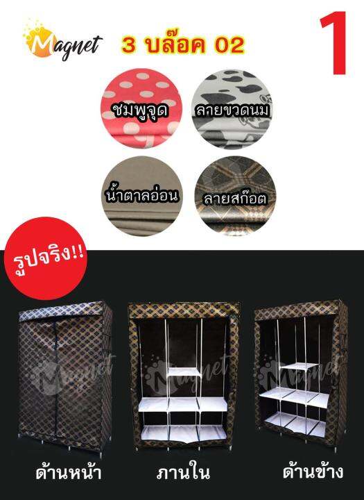 mgn-ตู้เสื้อผ้า-diy-3-ช่อง-เปิดข้าง-02-สีชมพูจุด-d-4