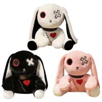 Crazy Rabbit Plush Halloween Bunny Stuffed Rabbit Halloween Bunny Plush White/Pink/Black Bunny Stuffed Animals for Age 14 expert