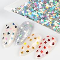 【hot】✺☂✽  Holographic Glitter Star-Shaped Flakes Manicure Decorations Accessories for Gel Tips Design