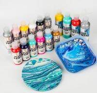 100ML High Flow Acrylic Fluid Pouring Paint No Mixing Needed Art Supplies for CanvasGlassPaperWoodTileand Stones