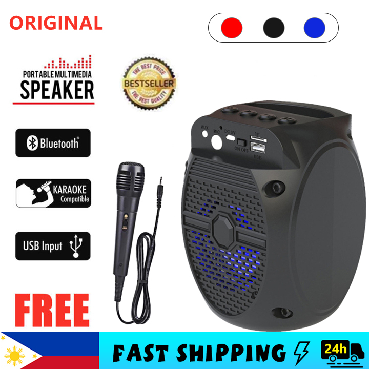 ♋【Philippine Delivery】Super Bass Wireless Bluetooth Speaker With LED