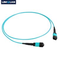 ◙ 24C MTP Fiber Patch Cord MTP/MPO Trunk Cable 24 Cores MTP Female to Female Array Cord OM3 Multi model 40G 100 Meters