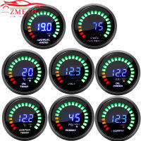 52มม. รถ Digital Tachometer โวลต์มิเตอร์ Boost สูญญากาศ Air-การใช้ Ratio Water Temp Oil Temp Oil Press EGT Gauge Blue LED Digital Meter