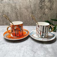 │♈Amplo Yuihu Luxo แท้ Porcelana Xícara De Café E Com Caixa Azul Europeu Chá Conjunto Copo Casaniáversio Housewarming Pressing Natal