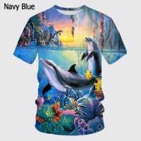 New Womens/mens Fashion Summer Casual Short Sleeve marine organism Cute Dolphin 3d Printed Funny T-shirt