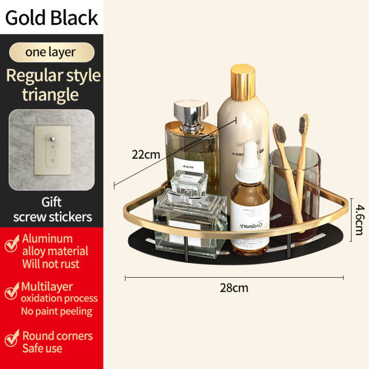 yun-jie-ya-ฟรีหมัดโกลเด้นห้องน้ำห้องส้วมชั้นเก็บแขวนมุมชั้นวางออแกไนเซอร์ติดผนังห้องอาบน้ำฝักบัวเก็บเข้าลิ้นชักอุปกรณ์เสริม