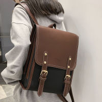 Retro Fashion Woman Backpack Pu Leather Big School Backpack Bags for Teenagers Girls 2021 Simple New Designer Hand Shoulder Bags