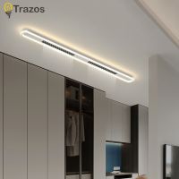 TRAZOS โคมไฟ Led เรียบง่ายแบบโมเดิร์ลแถบไฟโคมไฟติดเพดานข้างเตียงนอนพื้นหลังห้องนั่งเล่นในร่มสร้างสรรค์โคมไฟแสงเงาวาวสว่าง