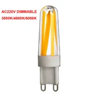 10ชิ้น Dimmable G9 LED 220โวลต์หลอดไฟ4เส้นใยซังไฟ LED โคมไฟ3000พันอบอุ่นสีขาว4000พันธรรมชาติสีขาว6000พันเย็นสีขาวสำหรับบ้าน