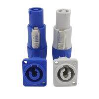 ◙☇► 3Pin 20A 250V NAC3FCA Male NAC3FCB Female Socket AC Power Plugs Connector Blue Input/Grey Output for for Stage Light LED Speakon