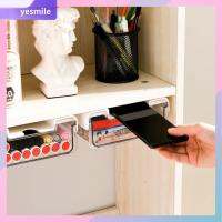 YESMILE โปร่งใสโปร่งใส ขาตั้งไม้ลิ้นชัก ที่ซ่อนอยู่ ใต้โต๊ะทำงาน กล่องปากกาเครื่องเขียน อิสระอิสระอิสระ พลาสติกทำจากพลาสติก กล่องเก็บของตั้งโต๊ะด้วยตนเอง ออฟฟิศสำหรับทำงาน