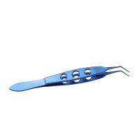 1Pcs Titanium Flat Handle IOL Lens Tweezers Autoclavable Intraocular Lens Holding Forceps Veterinary Ophthalmic Eye Instruments