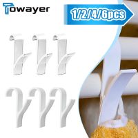 1/2/4/6pcs White Hook Heated Towel Rack Radiator Bracket Bathroom Hook Hanger Soft Scarf Rack Towel Rack Bathroom Hook Rack