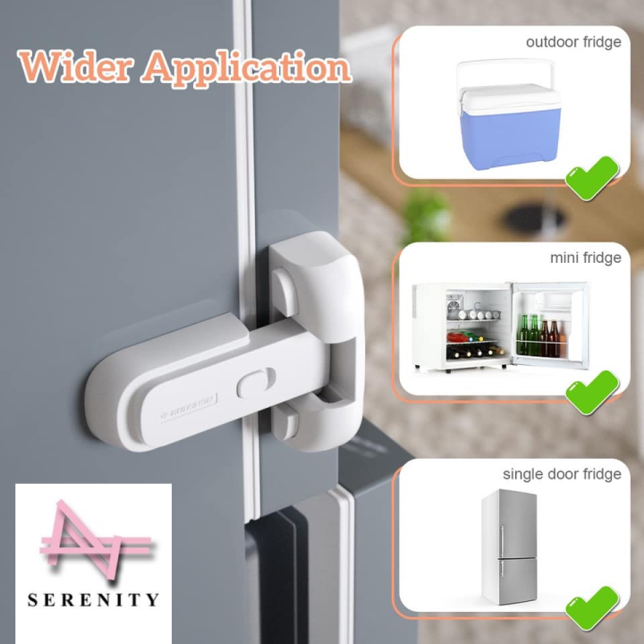 SERENITY 1 Pcs Kids Safety Care Freezer Lock Child Safety Fridge lock  Single-Door Refrigerator Door Stopper Baby Protection