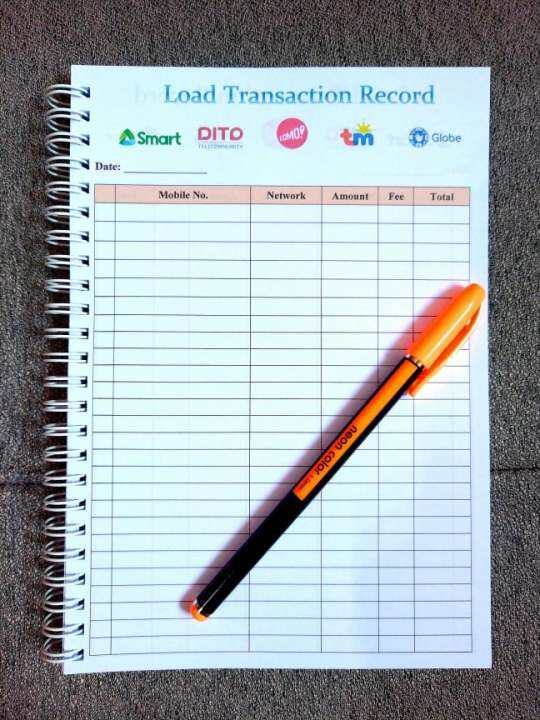 Load All Network Transaction Record Notebook Lazada PH