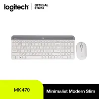 Logitech MK470 Mouse & Keyboard SLIM Wireless COMBO ( ชุดเมาส์ คีย์บอร์ดไร้เสียงไร้สาย ลดเสียง 90% แป้นพิมพ์ไทย อังกฤษ)