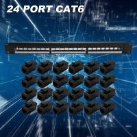 19Inch 1U Cabinet Rack Pass-Through 24 Port CAT6 Patch Panel RJ45 contact port(RJ45 contact port) Modular Frame