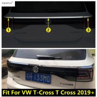 “{》} สำหรับ VW T-Cross T 2019-2022แผ่นไม้ด้านหลังรถกระบะแถบฝาโคมไฟไฟท้ายแต่งคิ้วอุปกรณ์เสริมสแตนเลส