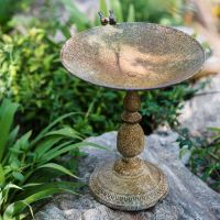 Iron Candlestick Bird Food Bowl Retro High Leg Flower Container and Flower Pot Garden Courtyard Decoration Groceries