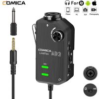 Audio Preamp Adapter Comica LINKFlEX AD2 XLR/ 6.35mm Mic Preamp Guitar Interface Adapter for Smartphone DSLR Camera Karaoke Mic