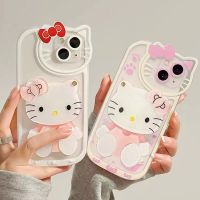 BGF Cases iPhone 14 13 12 XS XR 7 8 SE2020 With Mirror Cartoon Transparent Cover