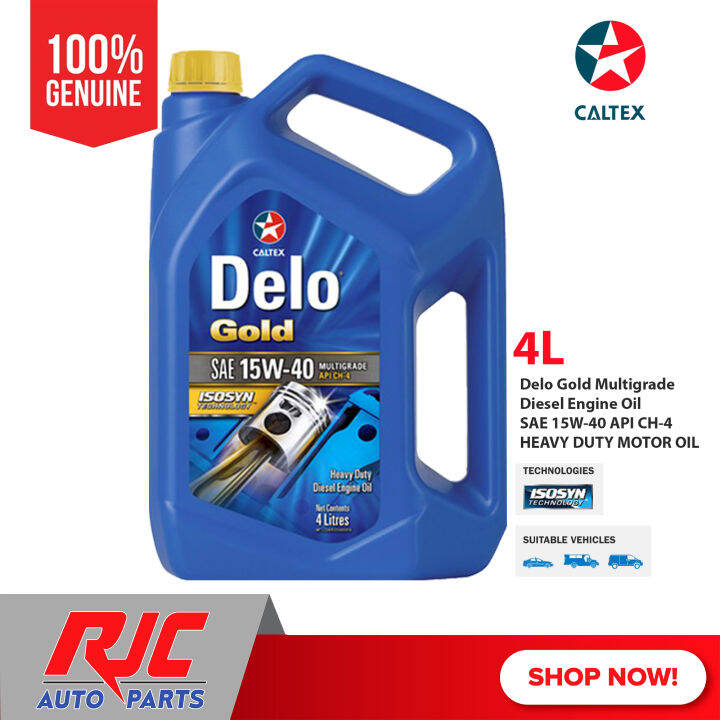 Caltex Delo Gold Multigrade SAE 15w40 15w40 Diesel Engine Oil 4 Liters (4L) Lazada PH