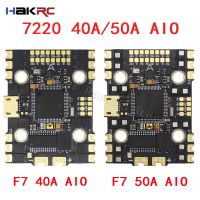 HAKRC F7220D AIO Double BEC โดรนเครื่องควบคุมการบิน32Bit F7 40A / 50A 4 In1 ESC 2-6S ต่อ RC FPV Freestyle Stuzzicadenti Cinewhoop