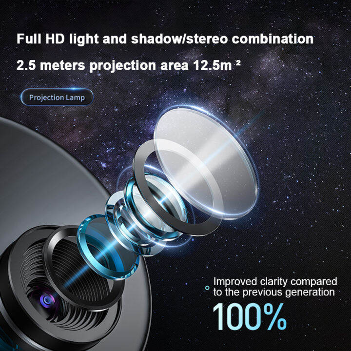 ใหม่-galaxy-starry-projector-planetarium-night-light-360-หมุนโปรเจคเตอร์บลูทูธลำโพงสำหรับห้องนอนเด็กวันเกิด-gift