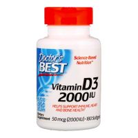 [ วิตามินดี 3 ] Doctors Best, Vitamin D3, 50 mcg (2,000 IU) x 180 ซอฟเจล (Softgels)