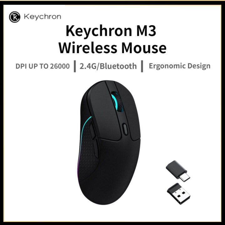 Keychron M3 2.4GHz &Bluetooth Wireless Optical RGB Mouse TypeC Wired