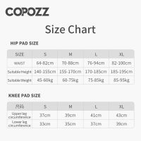 COPOZZ รุ่นอัพเกรดใหม่สกีเข่า Pads แผ่นรองสะโพกสเก็ตกลางแจ้งอุปกรณ์ปรับสกี Protector สะโพกกางเกงขาสั้น