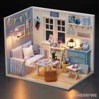 DollHouse Miniature Doll house With Furniture Kit Wooden House Miniaturas Toys For Children New Year Christmas Gift