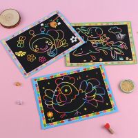 5/10pcs Magic Scratch Art Painting Cards for Kids Doodle Toys for Boys Girls Early Educational Learning Drawing Toys for child Flash Cards Flash Cards