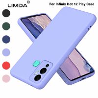 LIMIDA สำหรับ Infinix 12โทรศัพท์ใช้เล่นเคสของเหลวซิลิก้าเจลเลียนแบบ2.2มม. + ผ้าสำลีฝาหลังผิวนอกเนื้อนิ่ม TPU