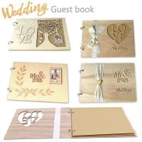 【hot】۞☈  Rustic Wedding Guestbook With LOVE Mr Mrs Personalized Couples Photo Sign-in Book Favors Supplies