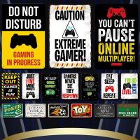 "Caution Extreme Gamer" Metal Tin Sign Poster Plaque Retro Home House Game Room Motel Bar Wall Decor(only one size: 20cmX30cm)(Contact seller, free custom pattern)