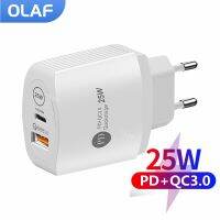 Olaf USB C ชาร์จเร็ว PD 25W Type C ที่ชาร์จที่ชาร์จแบตเตอรี่โทรศัพท์อะแดปเตอร์3.0สำหรับการ Xiaomi ที่เหมาะกับ Huawei ที่เหมาะกับ Samsung