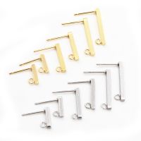 20pcs 10 15 20mm 316 Stainless Steel Earring Hooks Bar Tube Stud Earrings Ear Wires Connector DIY Jewelry Making Findings