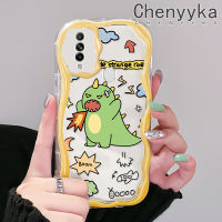 เคส Chenyyka สำหรับ OPPO A31เคส A8 2020ลายการ์ตูนน่ารักไดโนเสาร์สีเขียวเนื้อครีมเคสโทรศัพท์โปร่งใสขอบคลื่นเหมาะสำหรับเด็กผู้ชายและเด็กผู้หญิงเคสซิลิโคนอ่อนชัดเจนกันกระแทก