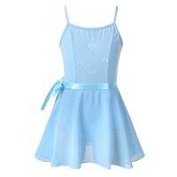 【cw】 Kids Sleeveless Gymnastics Leotards with Skirt Set Ballet Tutu Performance Child Lyrical Costume 【hot】