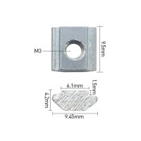 5-50 Buah Mur Geser M3 M4 M5 M6 M8 T Blok Mur Persegi Geser untuk Profil Aluminium 2020 3030 4040 4545