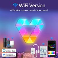 Smart RGB Triangle Wall Lights Wifi/Bluetooth LED Atmosphere Bedroom Lamp Sound Control Quantum Rhythm Night Light For Game Room